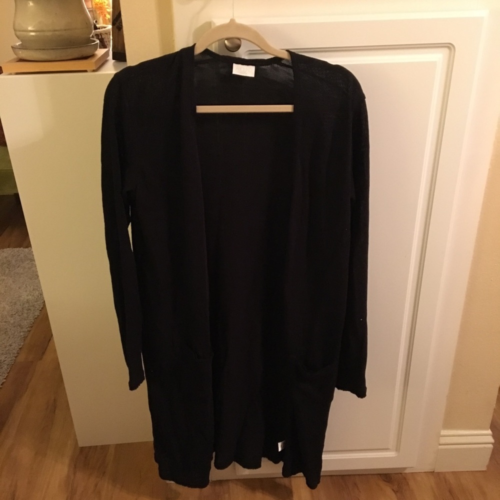 Long black cardigan